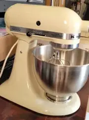 Vintage New in Box KitchenAid Hobart Model K45SS Stand Mixer Almond Color Tested