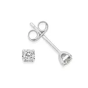 9ct White Gold Diamond Stud Earrings