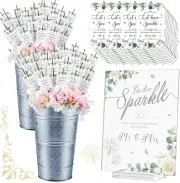 Greenery Wedding Sparkler Set150 Tags Let Love Sparkle Wedding Send off Acrylic