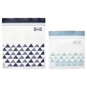 ISTAD resealable bag, patterned/blue, 1/0.4 l