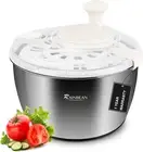 RAINBEAN Salad Spinner Stainless Steel Large, Multi-Use Lettuce Spinner Wash Spi