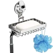 Soap Holder Shower Suction Cup Soap Dish For Shower With 4 Hooks 304 Stainless S