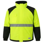 HUSKI Miner Hi Vis Waterproof Jacket Industrial Workwear Reflective 918015