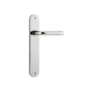 Iver Oslo Lever Door Handle on Oval Backplate Polished Nickel