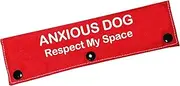 Funny Dog Leash Sleeve Anxious Dog Respect My Space Dog Leash Wrap Wrap Alert Hanging ID Patch Tag(Respect My Space-Sleeve)
