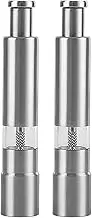 Thumb Pepper Grinder, Handed Salt and Pepper Mill, Salt Pepper Grinders with Button Tops, Stainless Steel Base and Rod, 1Pc /
