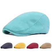 Men's Flat Cap Black Yellow Cotton Streetwear Stylish 1920s Fashion Outdoor Daily Going out Plain Warm