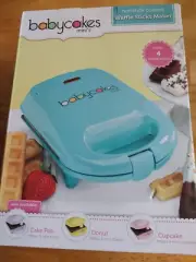 Baby Cakes Mini's nonstick Coated Waffle Sticks Maker Blue WWM-40