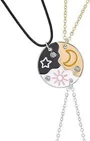 [LIGHUFEIC] Best Friends Necklaces,3-Piece Matching Friendship Necklace Set,Gift Women and Girls