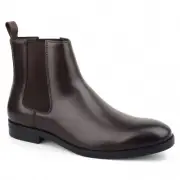 Alfani Mens Brown Heel Pull-Tab Goring Cushioned Luka Round Toe Boots (Size 8.5)