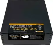 Premium Museum Archival Storage Box with Drop Front & Metal Edges
