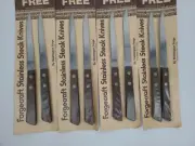 Lot of 8 Vintage Forgecraft Stainless Steak Knives Old Stock Factory Sealed