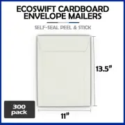 300 - 11 x 13.5 "EcoSwift" Brand Self Seal Ship Photo Cardboard Envelope Mailers