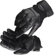 [ROMISBABA] Outdoor Windproof Touch Screen Gloves Thicken Slip Full Finger Gloves for Cycling Driving Camping Lightweight Warm Cold Weather Black