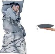 MAMMO Sleeping Bag Liner - Portable Lightweight Sleeping Bag, Travel Sheet, For Camping, Hostels & Hotels, Fits Inside Sleeping Bag, One Of Your Camping Essentials (Lightweight)