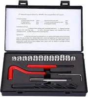 17 Pcs Thread Repair Kit, Metric Helicoil Thread Repair Kit, M10 x 1mm Thread Repair Insert Kit, Stainless Steel Twisted Drill Wrench, for Damaged Thread Repair