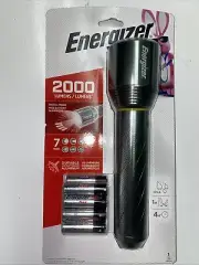 ENERGIZER 2000 LUMEN FLASHLIGHT Strobe TORCH hi 4hour low 30hour BATTERIES inc