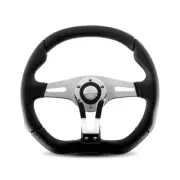 Momo TRK-R35BK0B Trek R Steering Wheel 350 mm Diameter Black Leather Grip