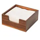 Acacia Cocktail Napkin Holder for Table, Wooden Napkin Holder, Flat Square