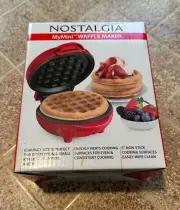 NEW Nostalgia My Mini Personal Electric Waffle Maker- Red -Adorable & Small size