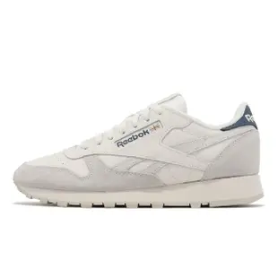 【REEBOK】休閒鞋 Classic Leather 男鞋 女鞋 白 藍 麂皮 皮革 復古 經典(100032773)