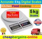 KITCHEN SCALES ACCURATE 5kg x 1g DIGITAL ELECTRONIC FOOD COOKING POSTAGE SCALES