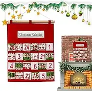 Christmas Fabric Advent Calendar, Reusable Advent Calendar With 24 Pockets, Empty Advent Calendars To Fill Yourself, Home Wall Hanging Christmas Countdown Decoration