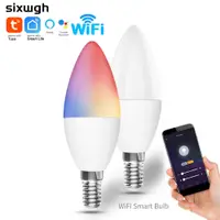 在飛比找蝦皮購物優惠-塗鴉wifi蠟燭燈E14智慧球泡LED燈泡APP遠程智慧語音