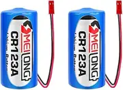 HOUYIBO 2PCS CR123A/CR17345 3V Batteries with JST Plug 1400mAh Replacement Non-Rechargeable Disposable Lithium Battery for Electronic Equipment
