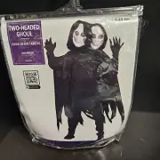 Kids TWO 2 HEADED GHOUL COSTUME Boys Girls Grim Reaper Death Ghost Halloween NEW