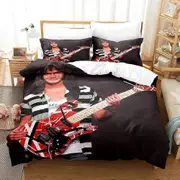a1366 Bed Sheets Eddie Van Halen Bedding Set Duvet Cover Bed Set Quilt Cover Pillowcase Comforter Boys Adult3-Piece Bedding Set (1 Duvet Cover + 2