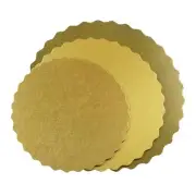 Gold Cake Board Rounds Set of 3 Circle Cardboard Base 9 11 and 13-Inch. Perfe...