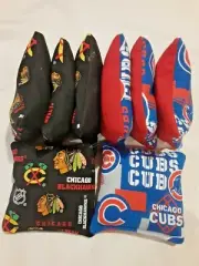 8 Cornhole Bag Set Corn Hole Chicago Cubs and Blackhawks BL
