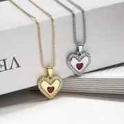 Light Luxury Heart Shaped Pendant Necklaces For Women Girls,High Quality Cubic Z