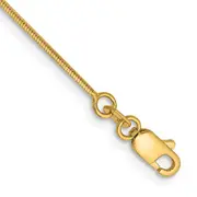14K Yellow Gold 9 Inch .8mm Octagonal Snake With Lobster Clasp Anklet