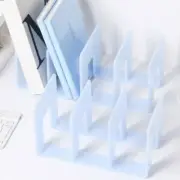 Acrylic Book Stand Book Storage Holder Desktop Bookshelf 3/4 Grids Bookcase