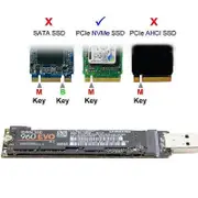 NVME USB Adapter M.2 NVME SSD To USB 3.1 Adapter 10Gbps USB3.1 Gen 2 for M2 NVMe 2230 2242 2260 228 Black