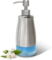 Dish Soap Dispenser with Stickers, Kitchen Brushed Silver