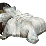 Donna Quilt Pillow Cover Case - Floral Silver Grey