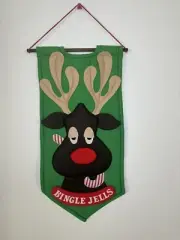 Hilarious Hanging Christmas Banner -Drunk Rudolf