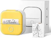 Ponek Mini Sticker Printer, T02 Print Pods Mini Printer, Sticker Maker Machine with 1 Roll Paper, Bluetooth Thermal Inkness Sticky Note Maker for Sticky Scrapbook, Journal, Note, Diagrams