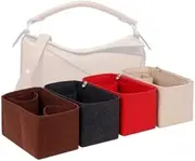 LinerLink Bag Organizer for Loew Medium Puzzle Bag (Bag Size: 29L x 19.5H x 14D cm) | Handmade Bag Organizer | Custom Bag Insert | 2mm Felt Bag Liner (Black, Style B)
