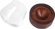 OFFSCH 1Set Transparent Tumbler Whiskey Glass Not Wobble Wine Cup with Wooden Coaster for Bourbon Cocktails Elegant Design for Home Pub Use