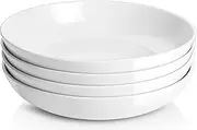 QIXIAOTOUQI 10 Inch Large Pasta Bowls,50 oz Large Salad Bowls Set of 4,Wide and Shallow Bowls Set,Ceramic Serving Bowls, Soup Bowl, Fruit Dishes, Microwave and Dishwasher Safe