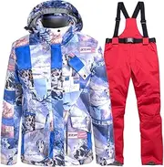[Generic] Woman Warm Colorful Man Or Ice Snow Suit Wear Waterproof Winter Costume Snowboarding Clothing Ski Sets Jackets + Pants