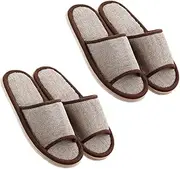 Gatuida Bathroom Slippers 2 Pairs Eva Slippers Cotton Bottom Non-slip Indoor Slides