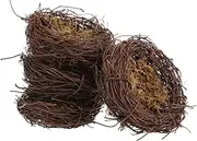 WOONEKY 4pcs Realistic Artificial Bird Nest Ornaments for Creative Home Garden Decor for Indoor Outdoor Decoration Photography Props and Holiday Displays