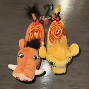 Disney's Lion King Toddler Sock Top Slippers Pumbaa & Simba Boys Sz 11-12 Plush