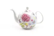 Grace Teaware Hydrangea with Butterflies Fine Porcelain Teapot