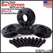 [2] 30mm Thick Mercedes 5x112mm CB 66.6 Wheel Spacer Kit 14x1.5 Bolts Included